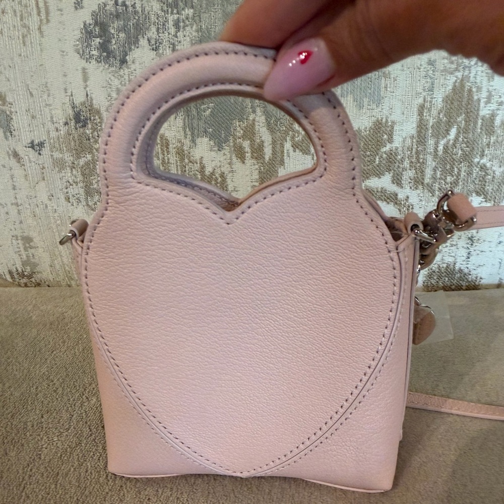 New Tiffany & Co. Blush Pink Mini Return to Tiffany Heart Bag with Silver Chain - Picture 4 of 7